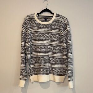Men's J Crew Black and White Nordic Sweater